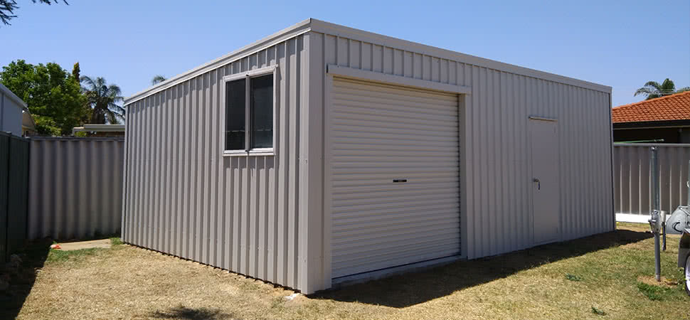 Skillion Roof Garage - Welshpool - Supplied and Build by Roys Sheds