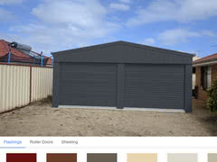 Colour Visualiser Double Garage Sinagra X X   Online Shed Colour Visualiser   Supplied and Build by Roys Sheds
